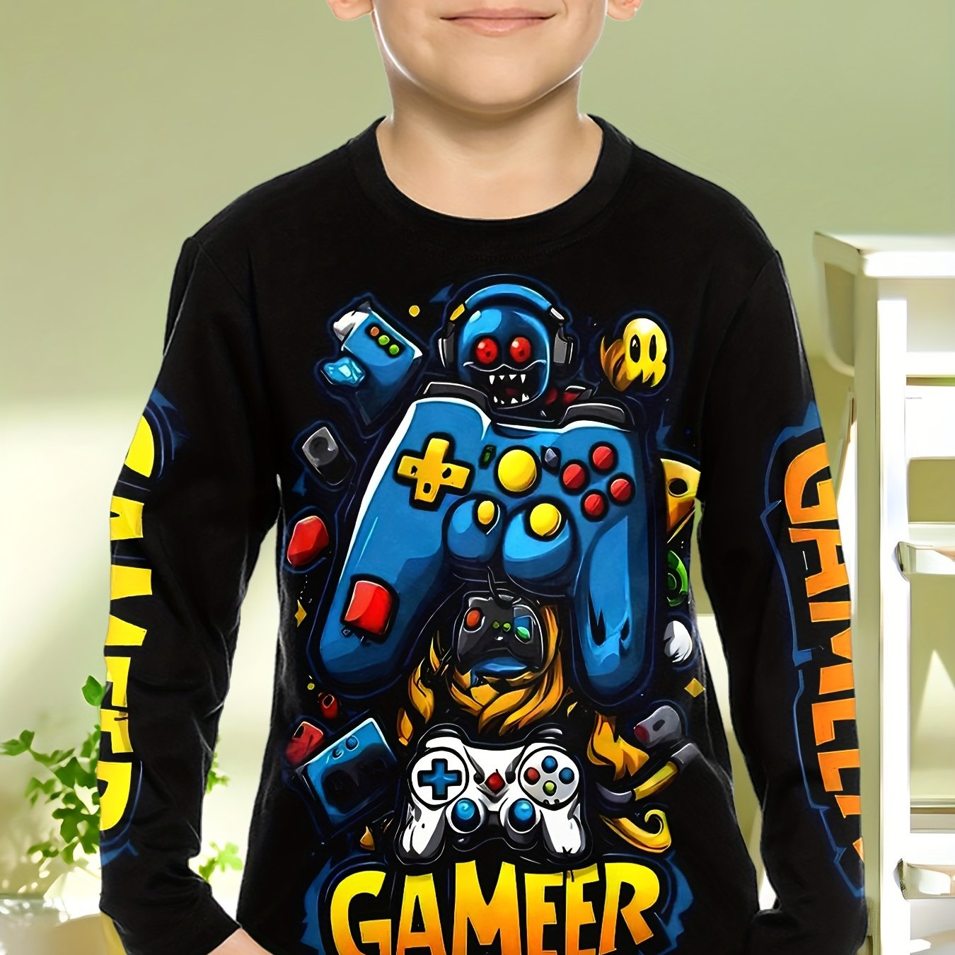 Gaming Accessories For Kids - Roupas infantis meninos camiseta manga longa