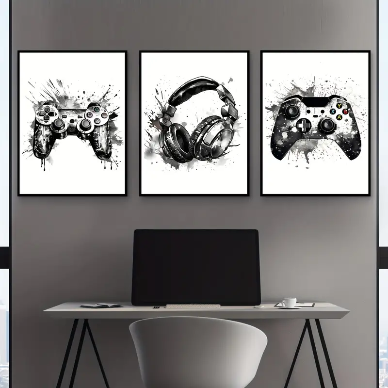 Conjunto de 3 Quadros em Tela  - Gaming Accessories Wall avaliação e preço