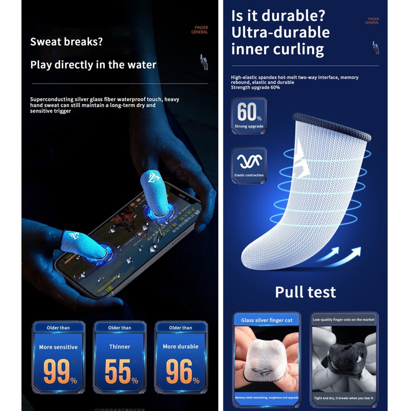 1 par gamer dedo mangas sweatp - Gaming Accessories For Mobile avaliação e preço