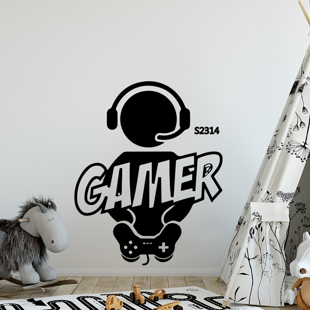 1pc gamer arte da parede decal - Gaming Accessories Wall avaliação e preço